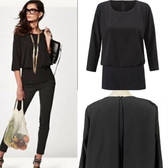 CAbi black Indulgence top Draped Blouse Small - Picture 1 of 8